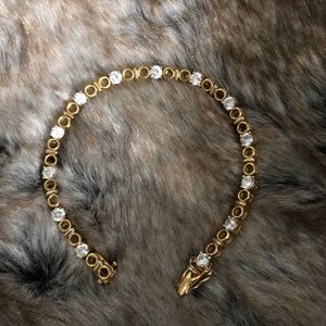 Gold tone with crystal tennis bracelet